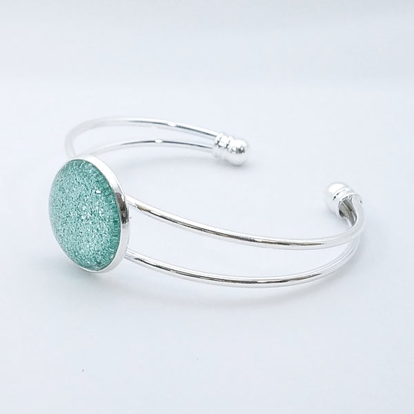 Shimmer Aqua - Bangle Bracelet