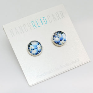 Blue Hydrangea -  Post Earring