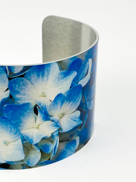 Blue Hydrangea Cuff Bracelet