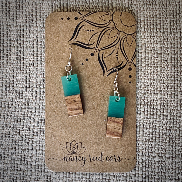 Modern Boho Collection - Turquoise Drops - Wood & Resin