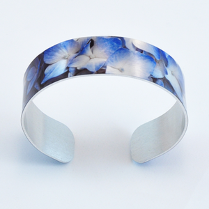 Blue Hydrangea Cuff Bracelet